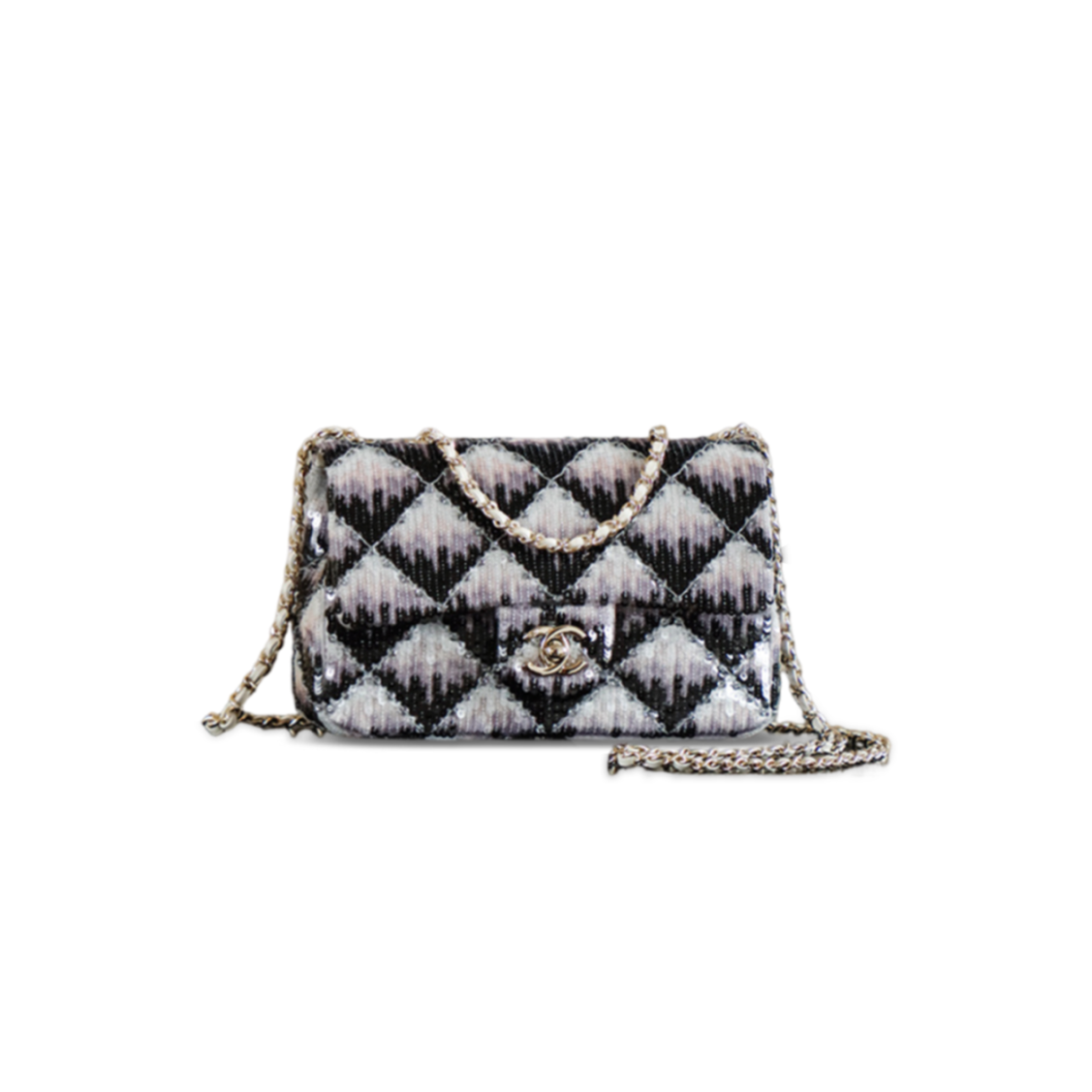 CHANEL 26C MINI CLASSIC FLAP SEQUIN BAG AS1116 (20*14*8cm)